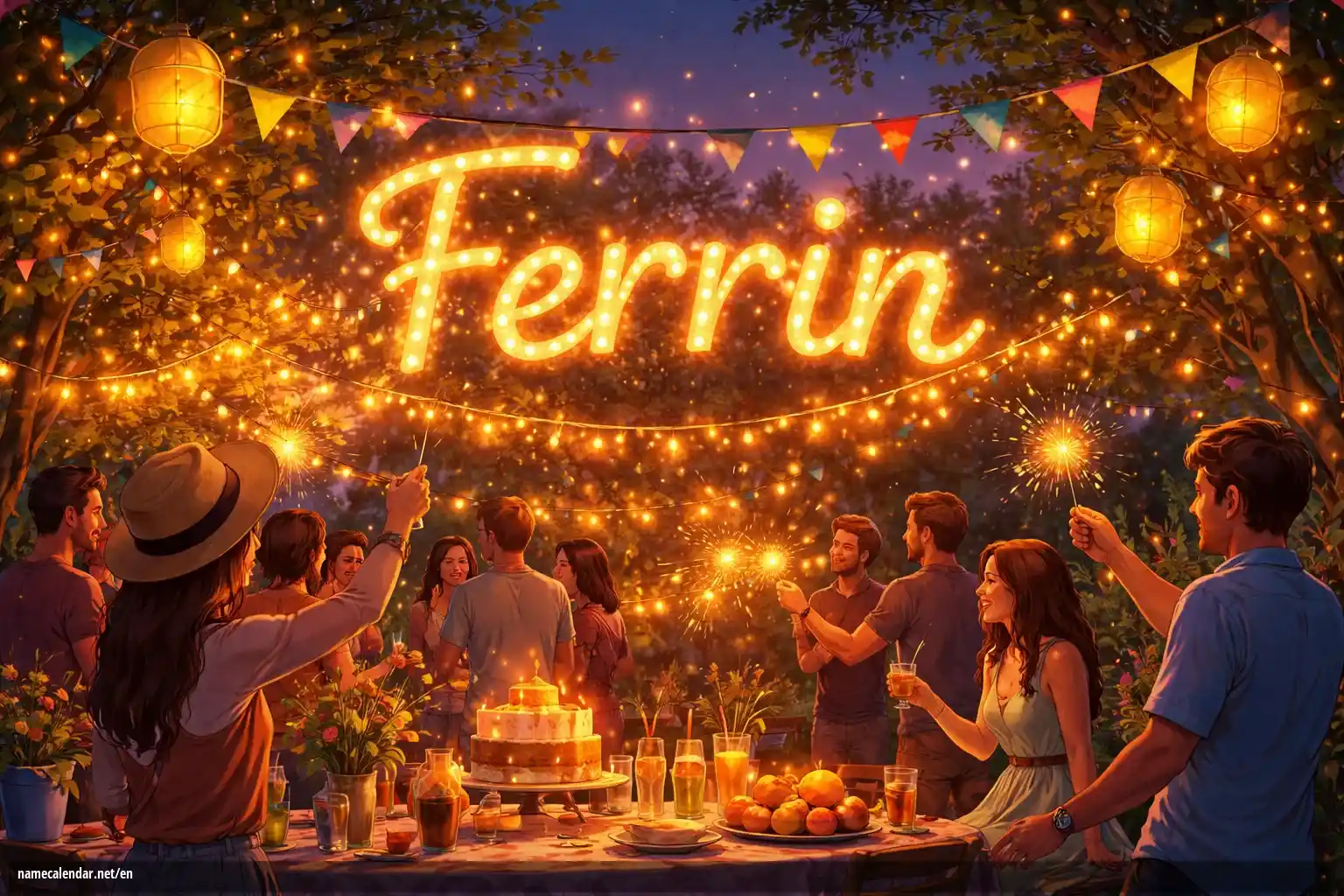 Celebration of name day and name - Ferrin