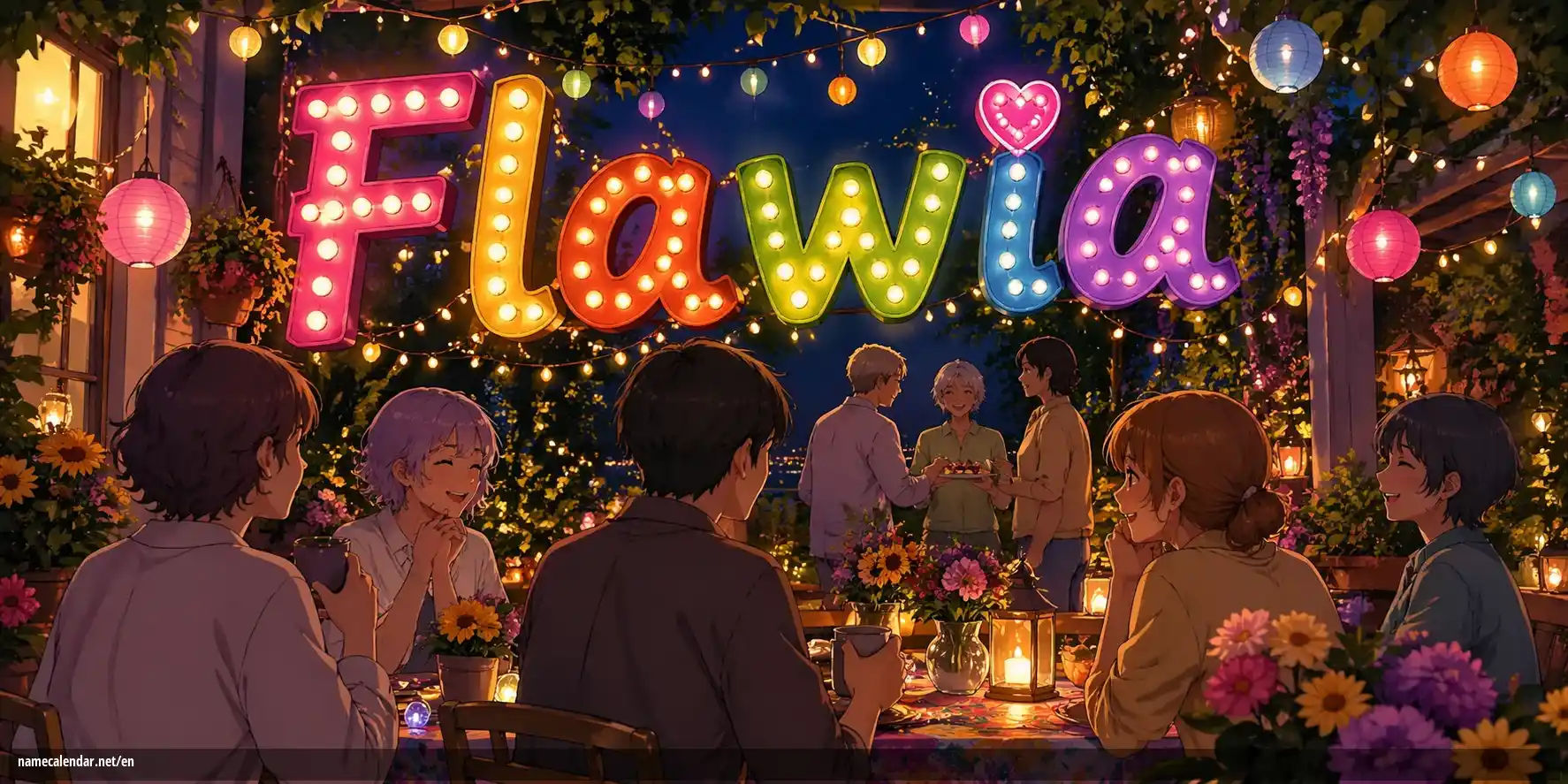 Celebration of name day and name - Flawia