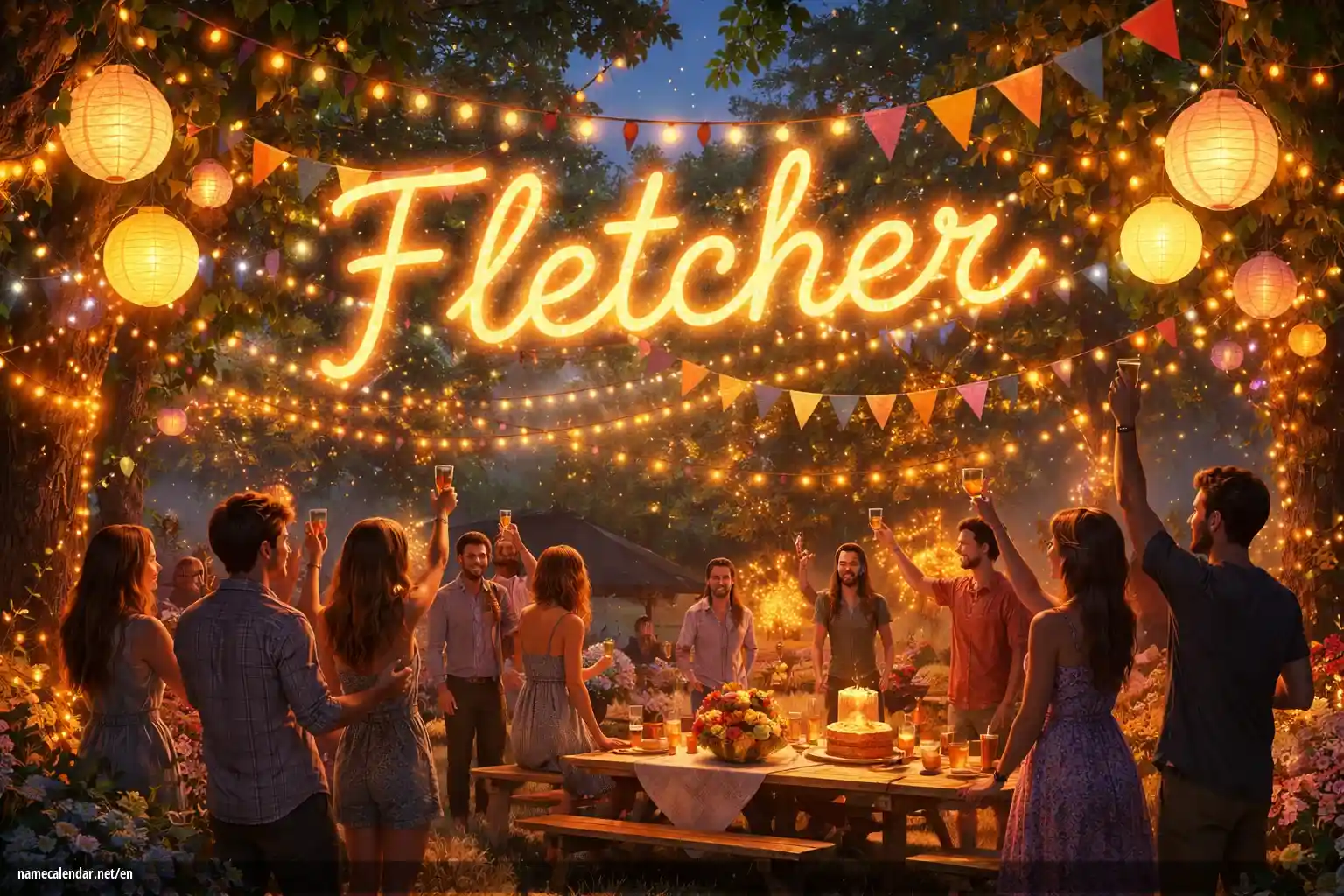 Celebration of name day and name - Fletcher