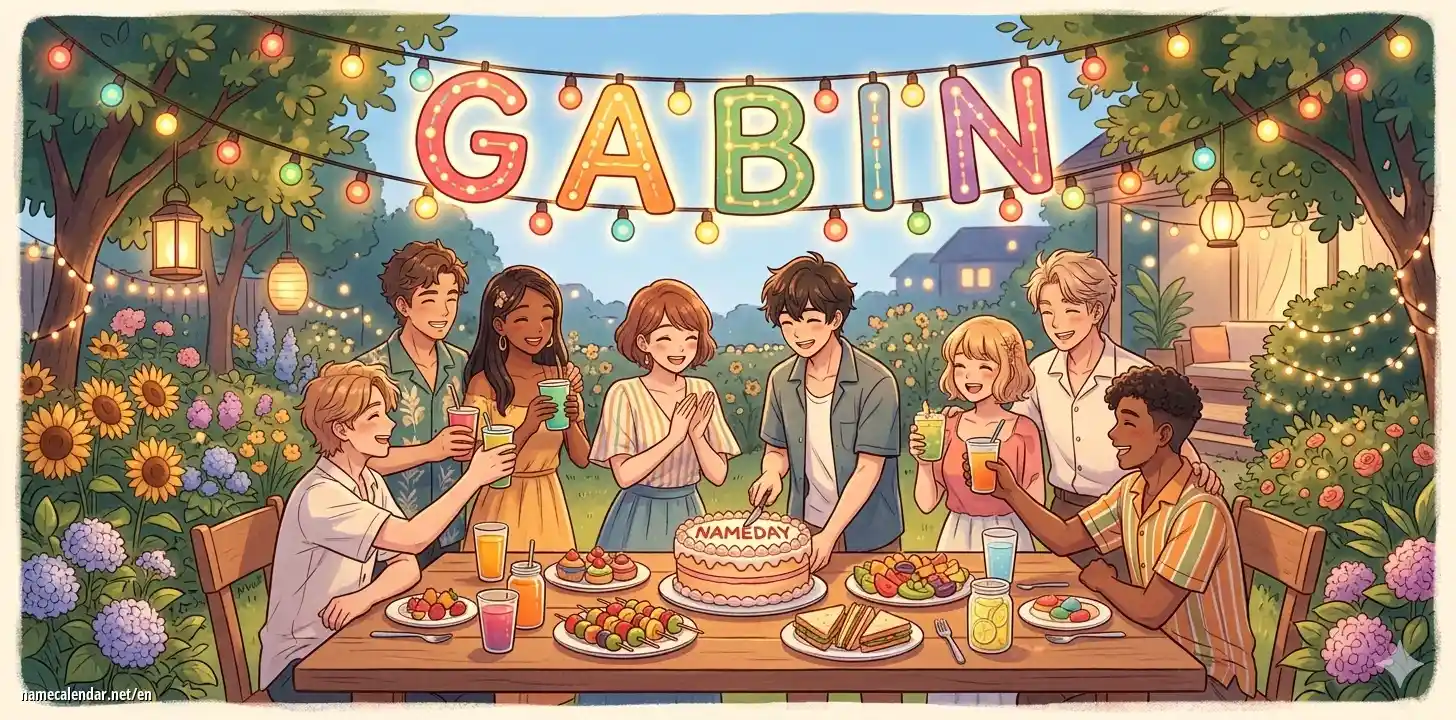 Celebration of name day and name - Gabin