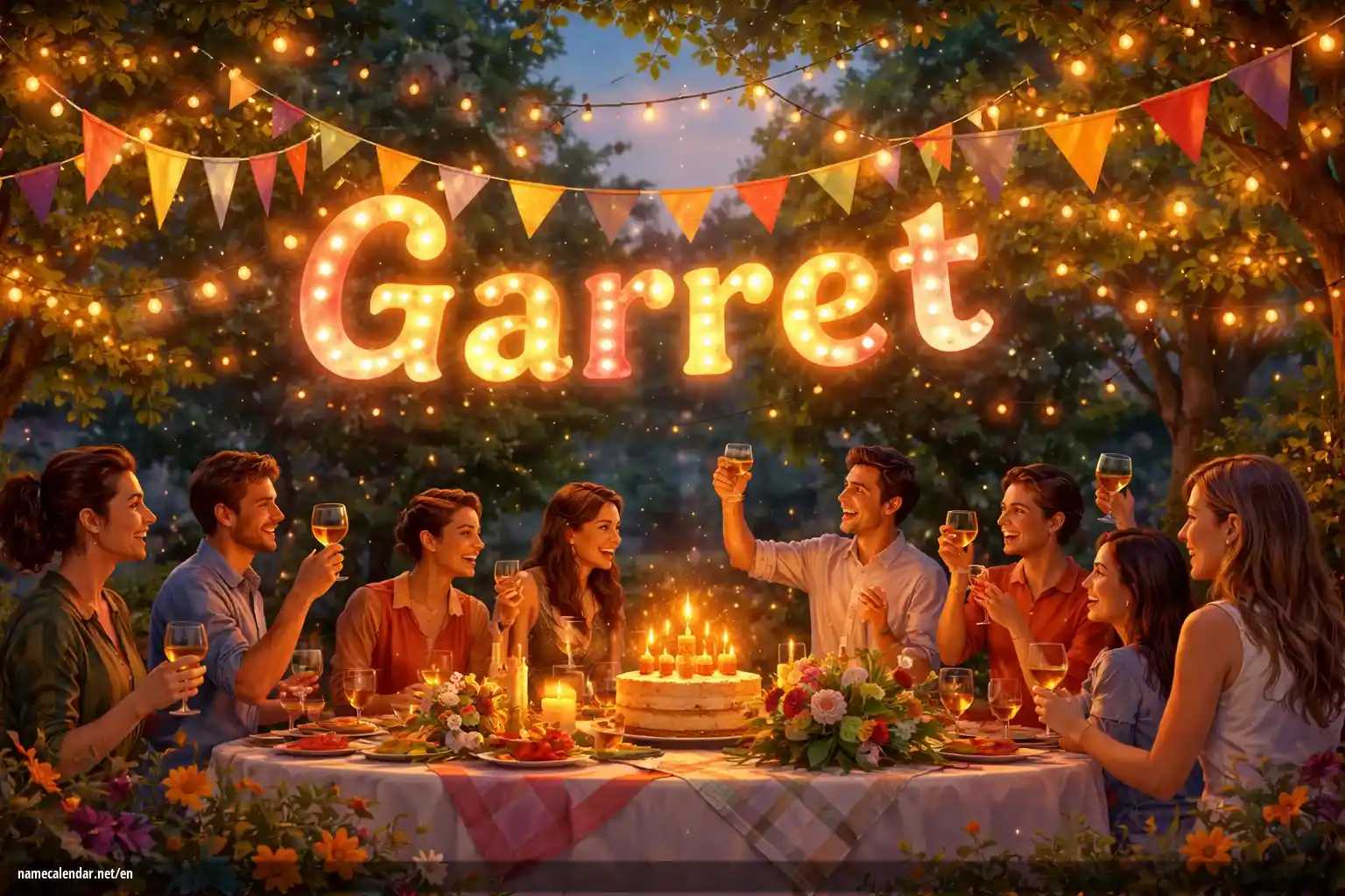 Celebration of name day and name - Garret