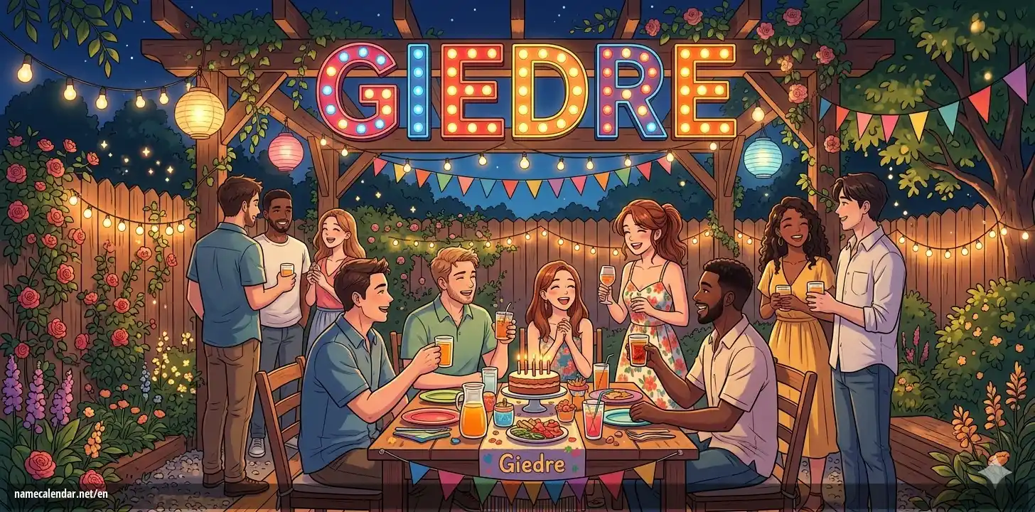 Celebration of name day and name - Giedre