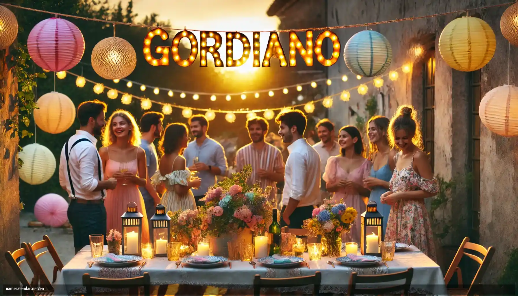 Celebration of name day and name - Gordiano