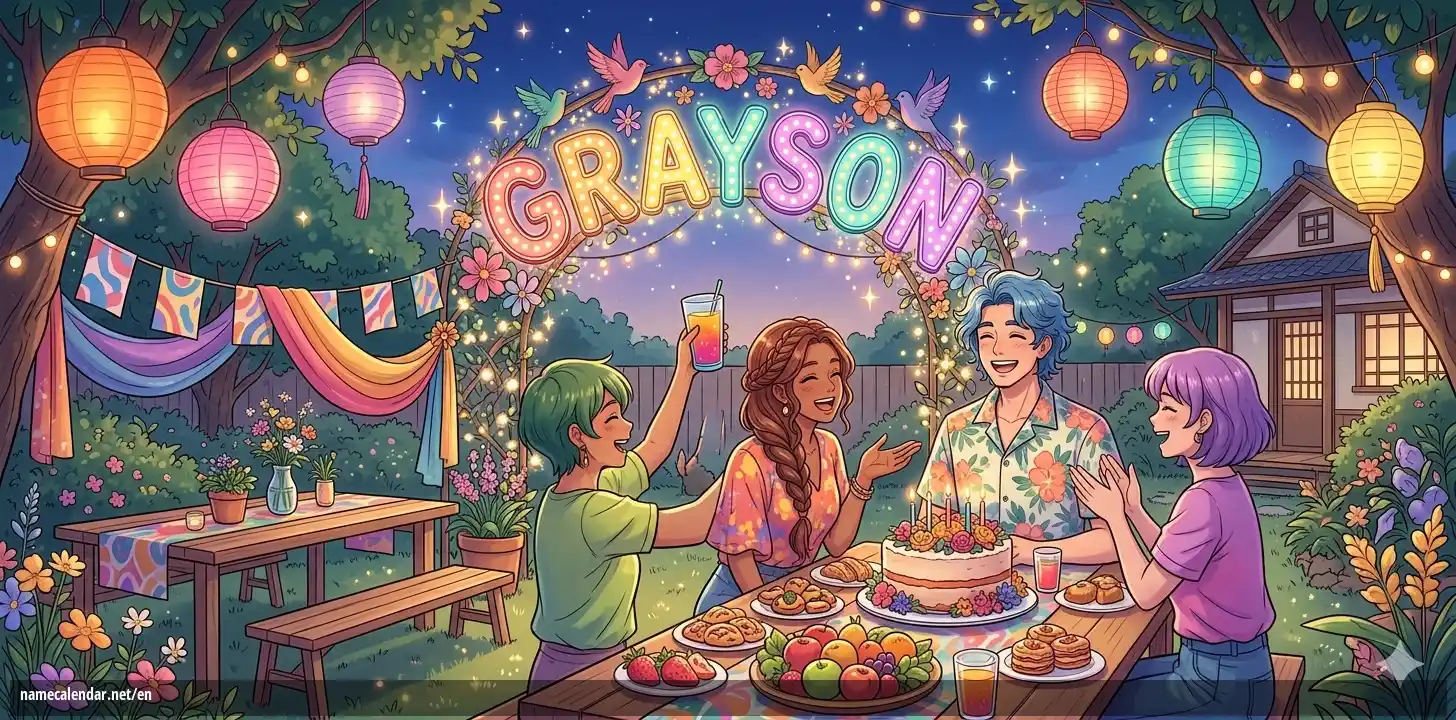 Celebration of name day and name - Grayson