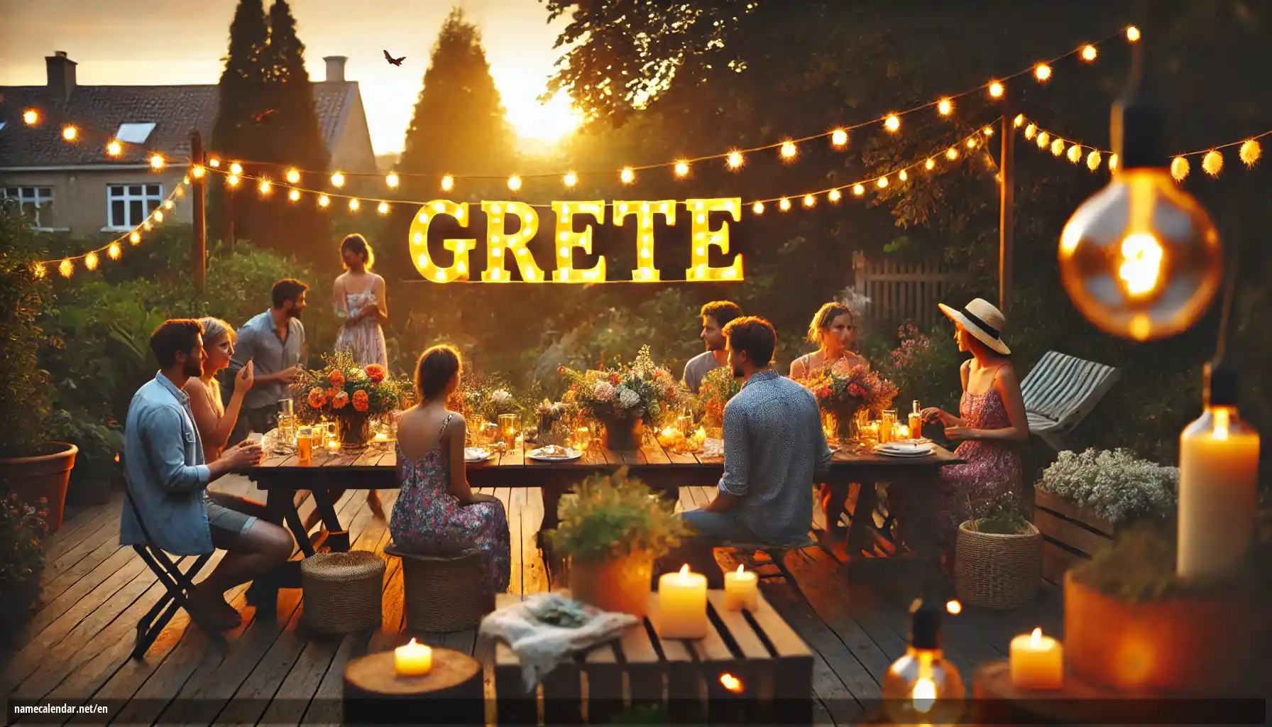 Celebration of name day and name - Grete