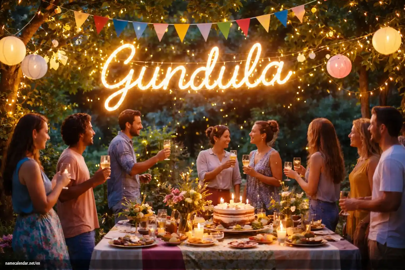 Celebration of name day and name - Gundula