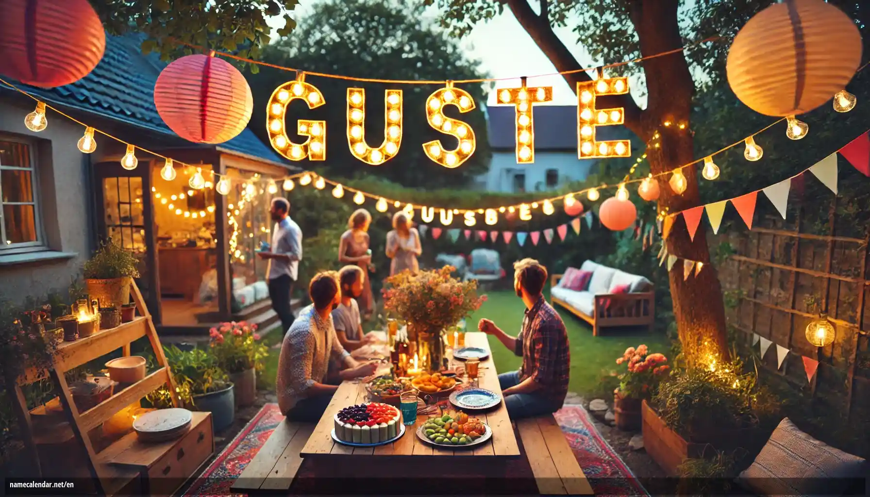 Celebration of name day and name - Guste