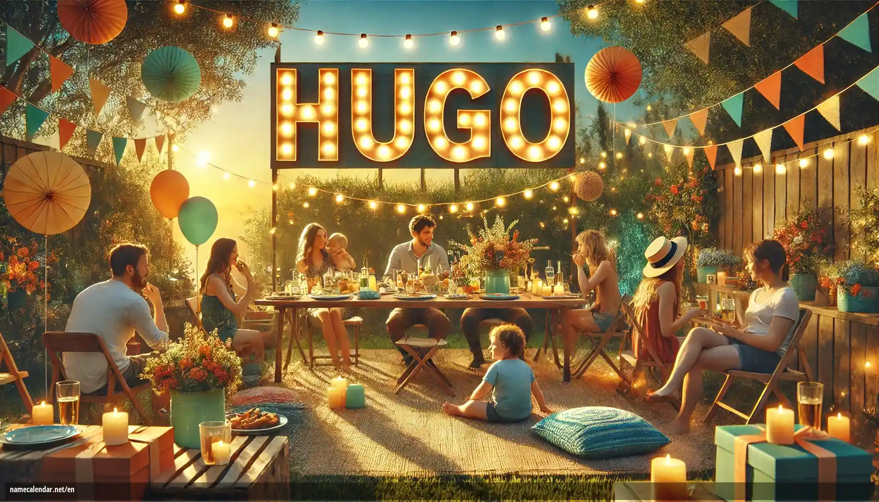 Celebration of name day and name - Hugo