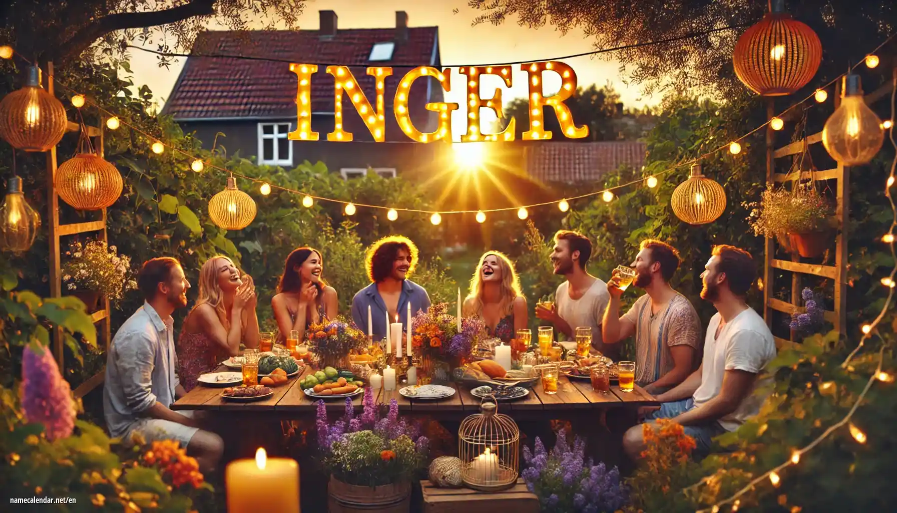 Celebration of name day and name - Inger