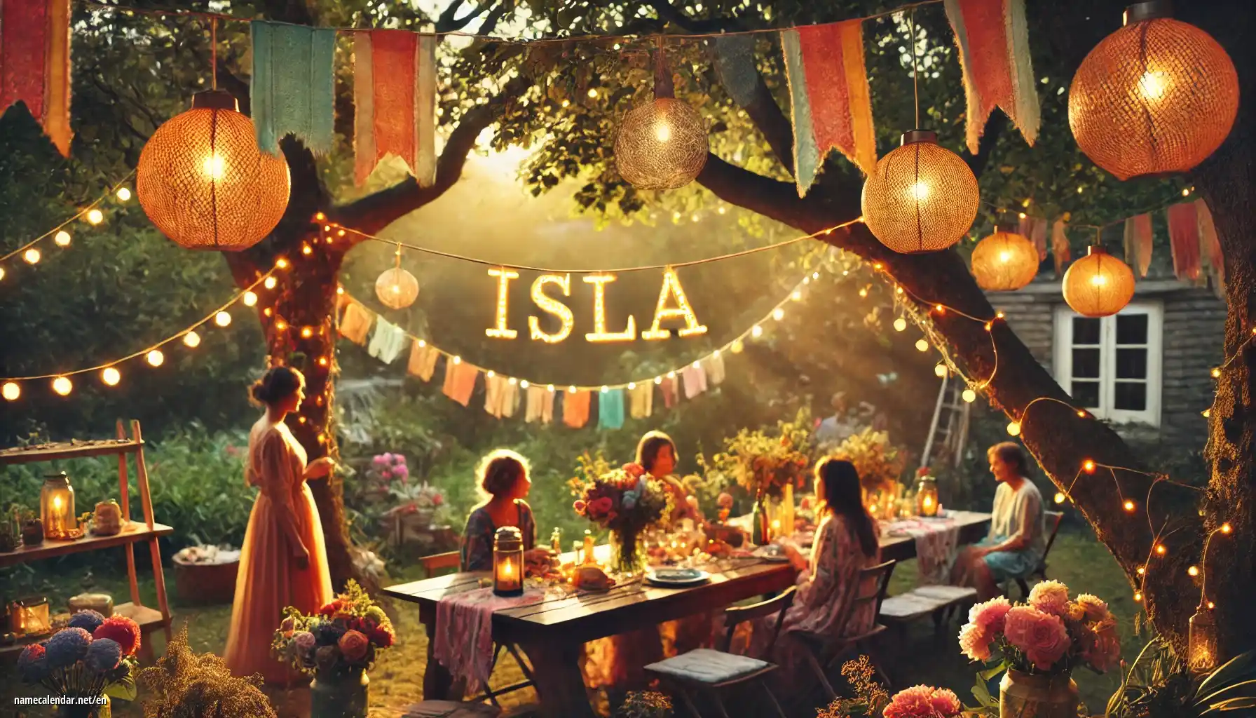 Celebration of name day and name - Isla