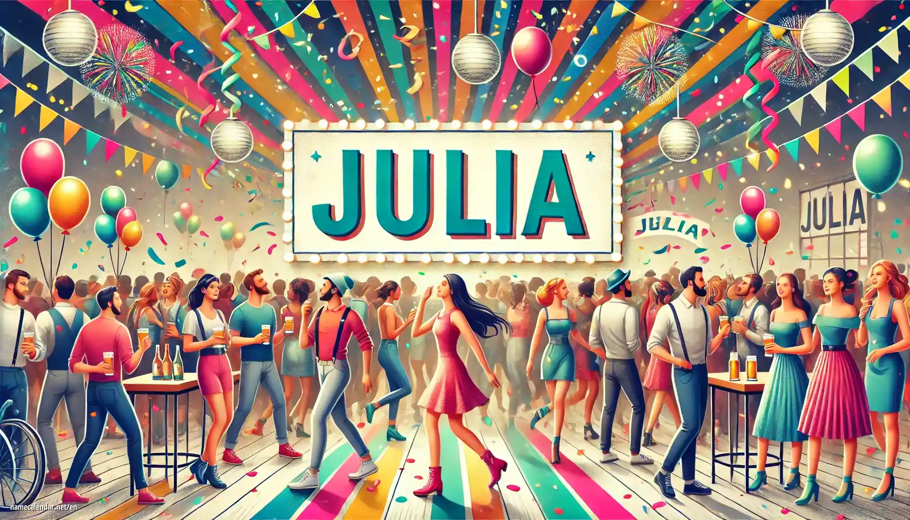 Celebration of name day and name - Julia