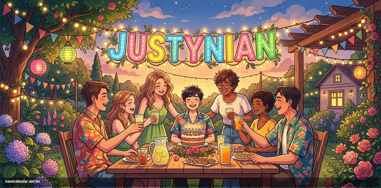Celebration of name day and name - Justynian