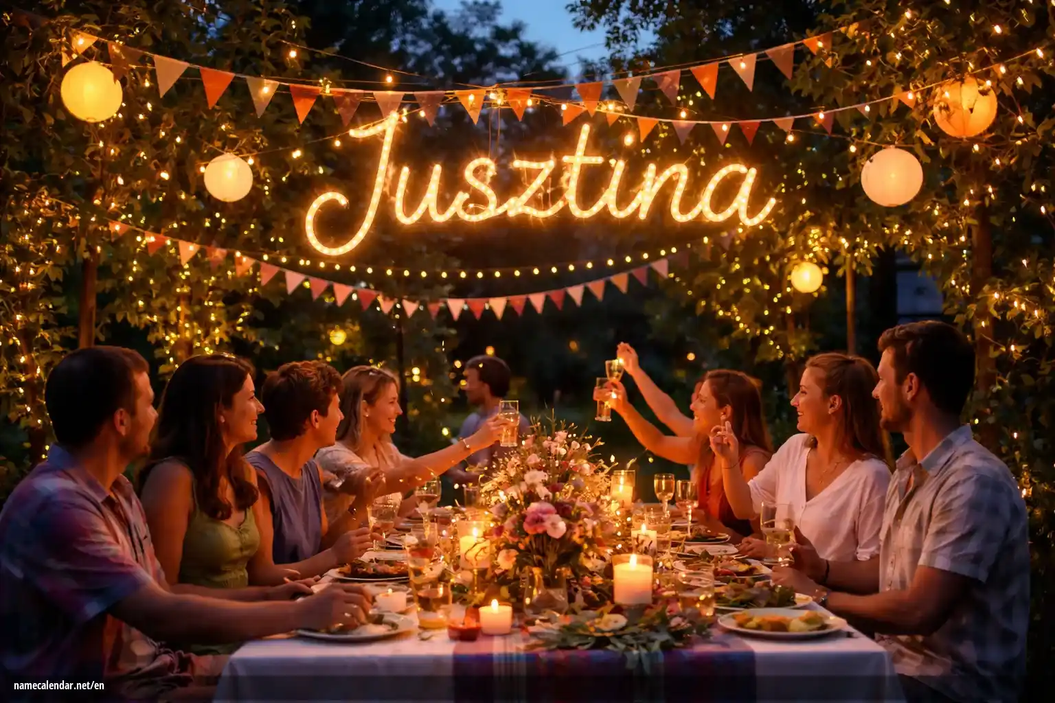 Celebration of name day and name - Jusztina