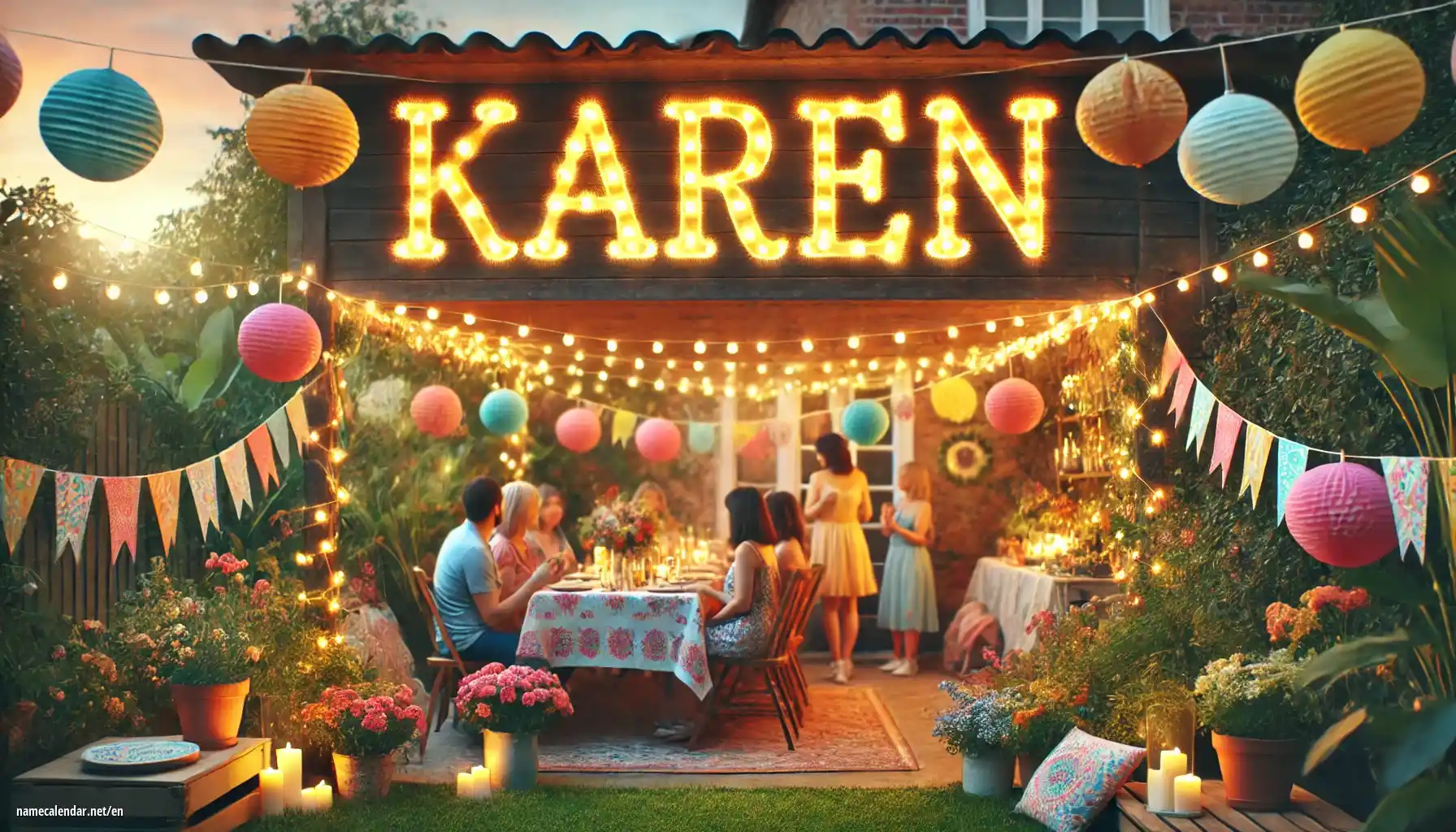 Celebration of name day and name - Karen