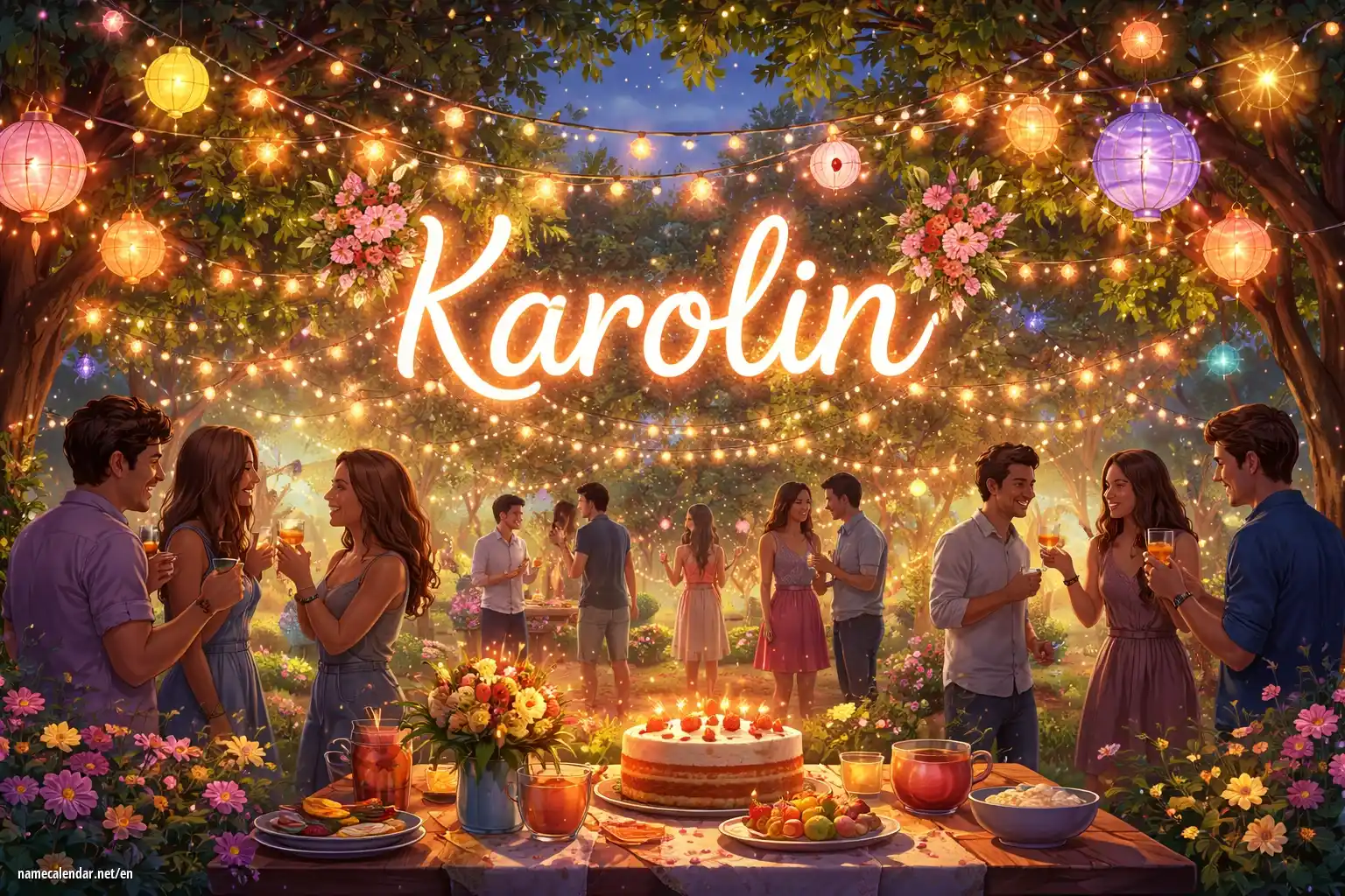 Celebration of name day and name - Karolin