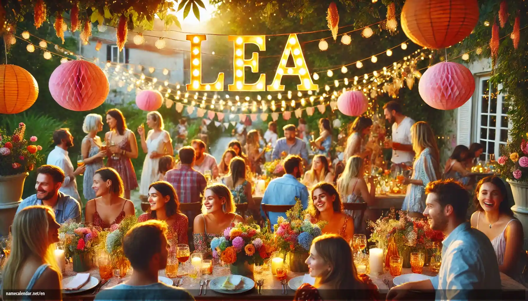 Celebration of name day and name - Léa