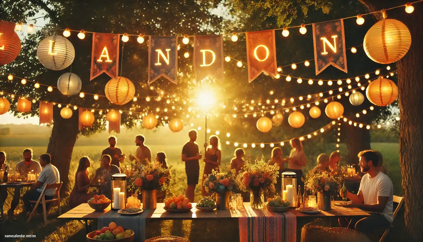 Celebration of name day and name - Landon