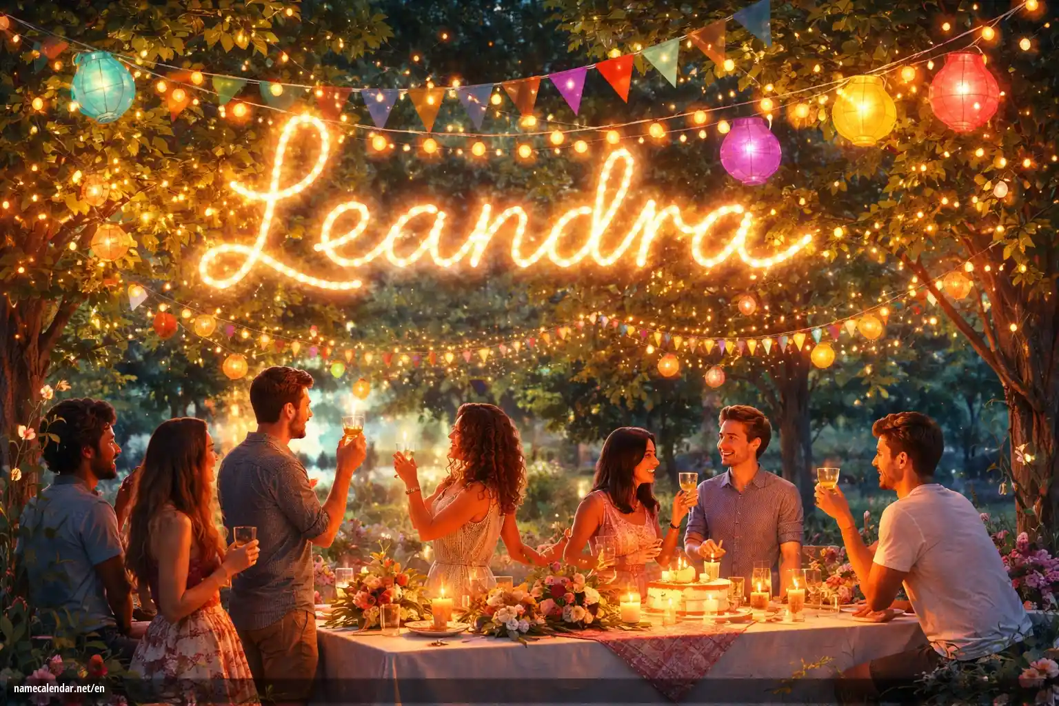 Celebration of name day and name - Leandra