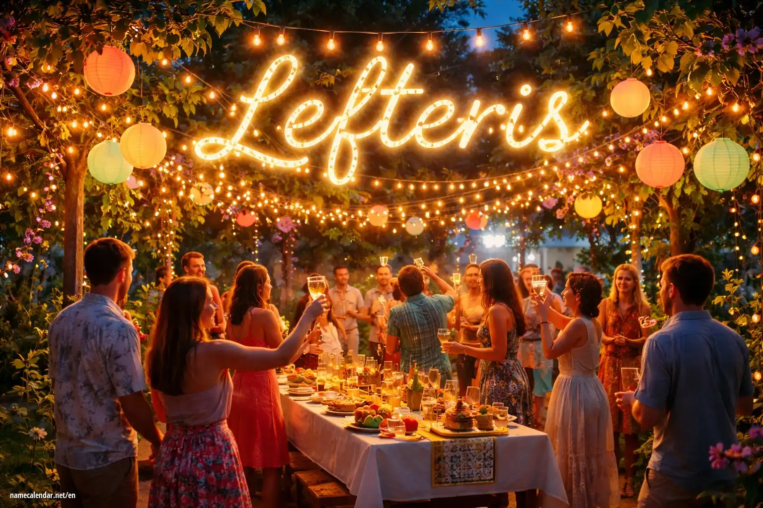 Celebration of name day and name - Lefteris
