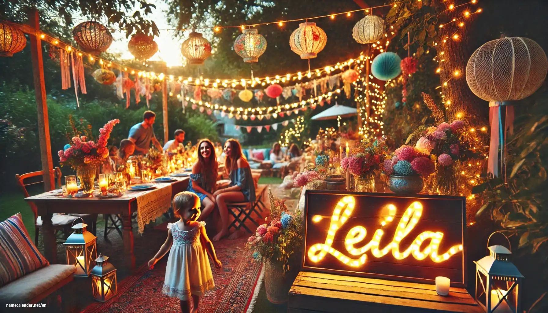 Celebration of name day and name - Leila