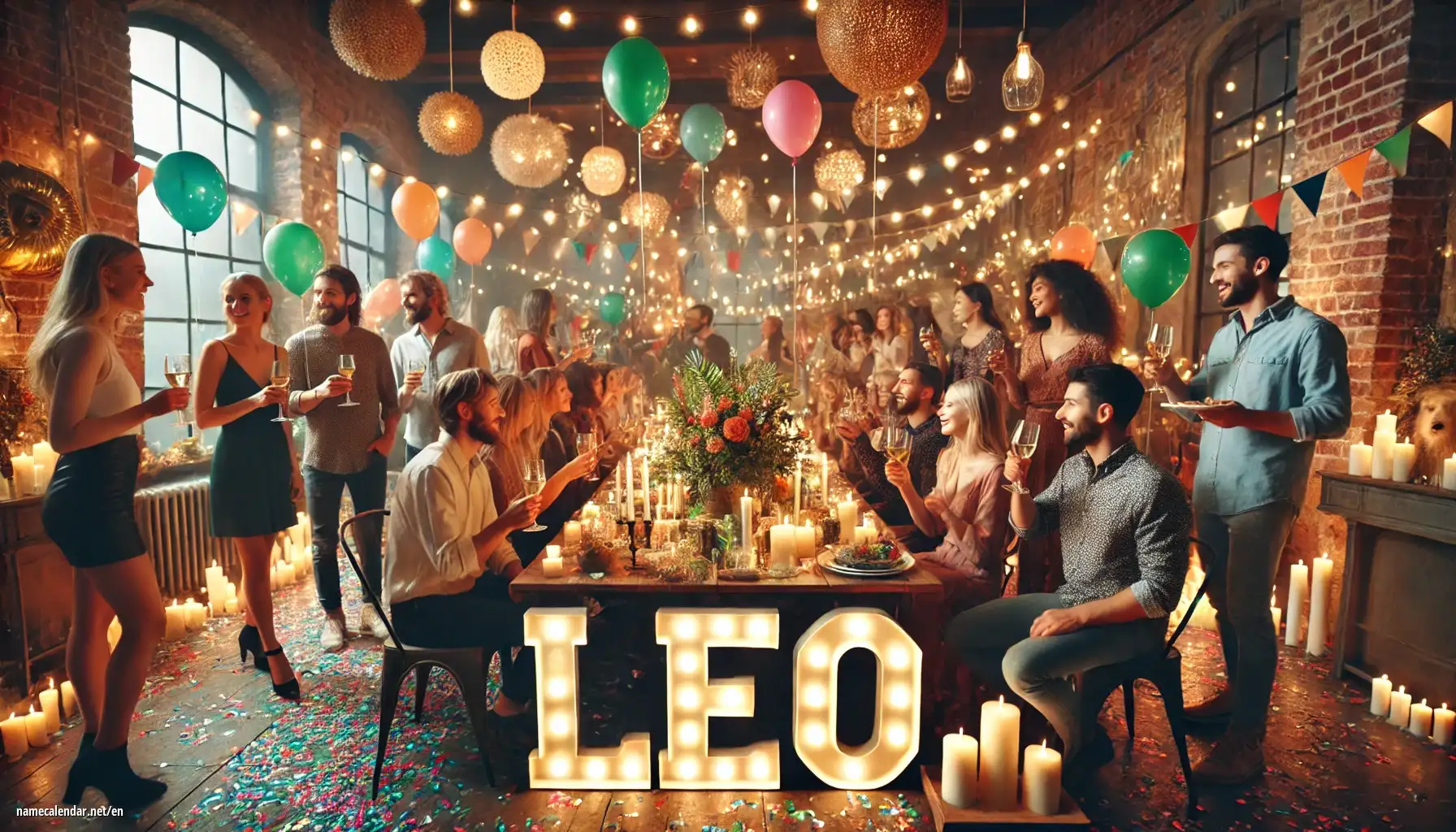 Celebration of name day and name - Leo