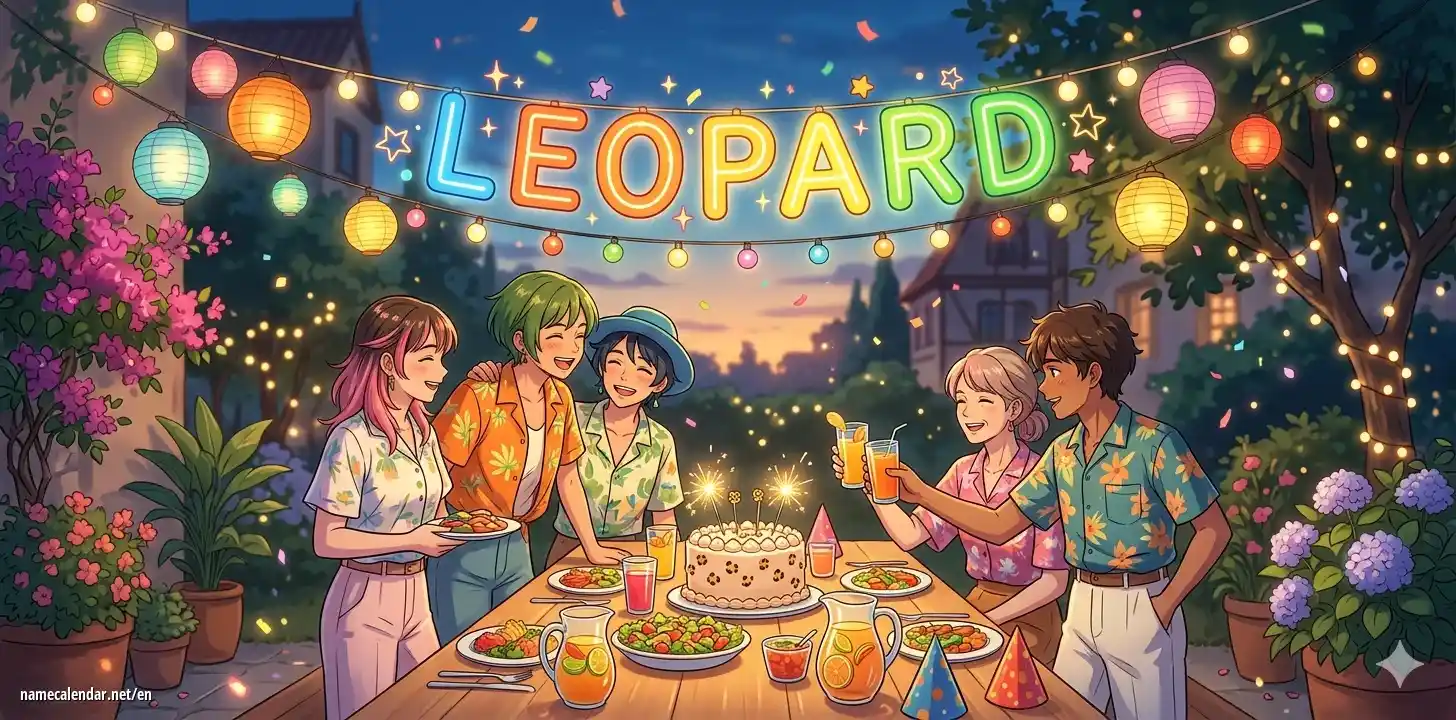 Celebration of name day and name - Leopard