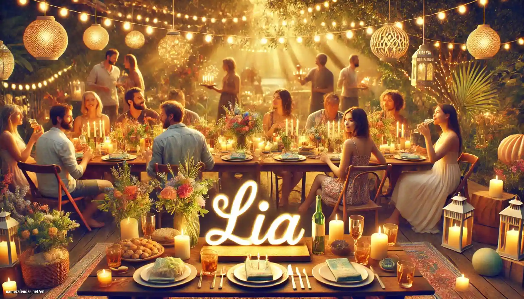 Celebration of name day and name - Lia