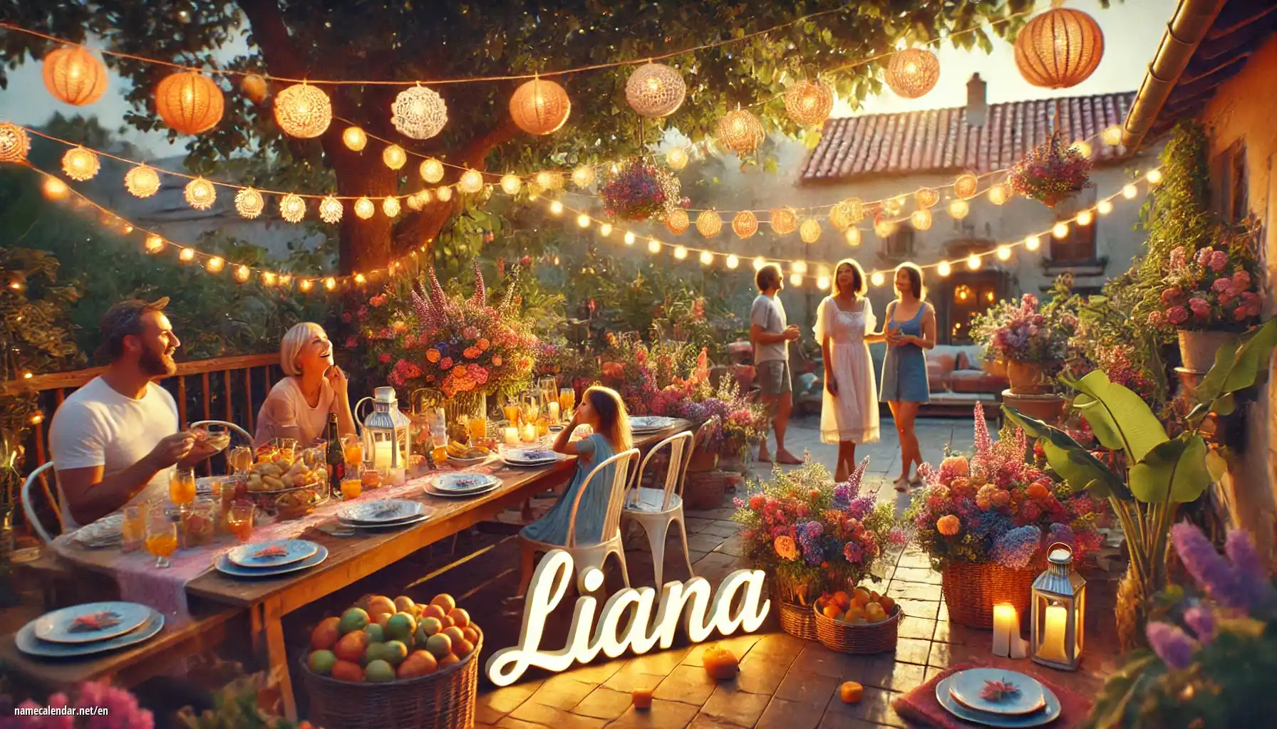 Celebration of name day and name - Liana