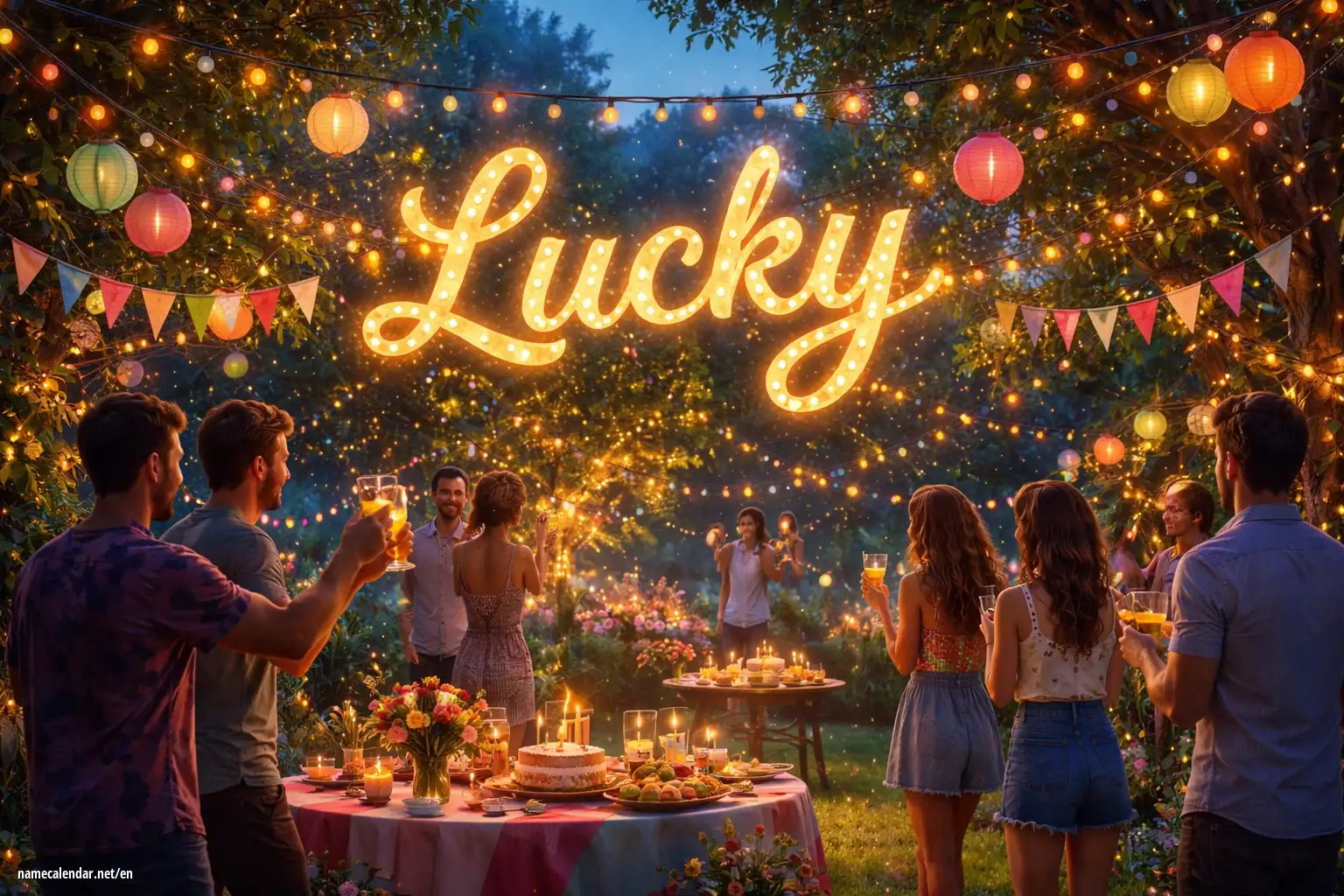 Celebration of name day and name - Lucky