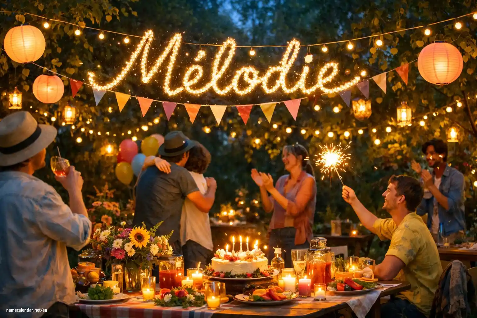 Celebration of name day and name - Mélodie