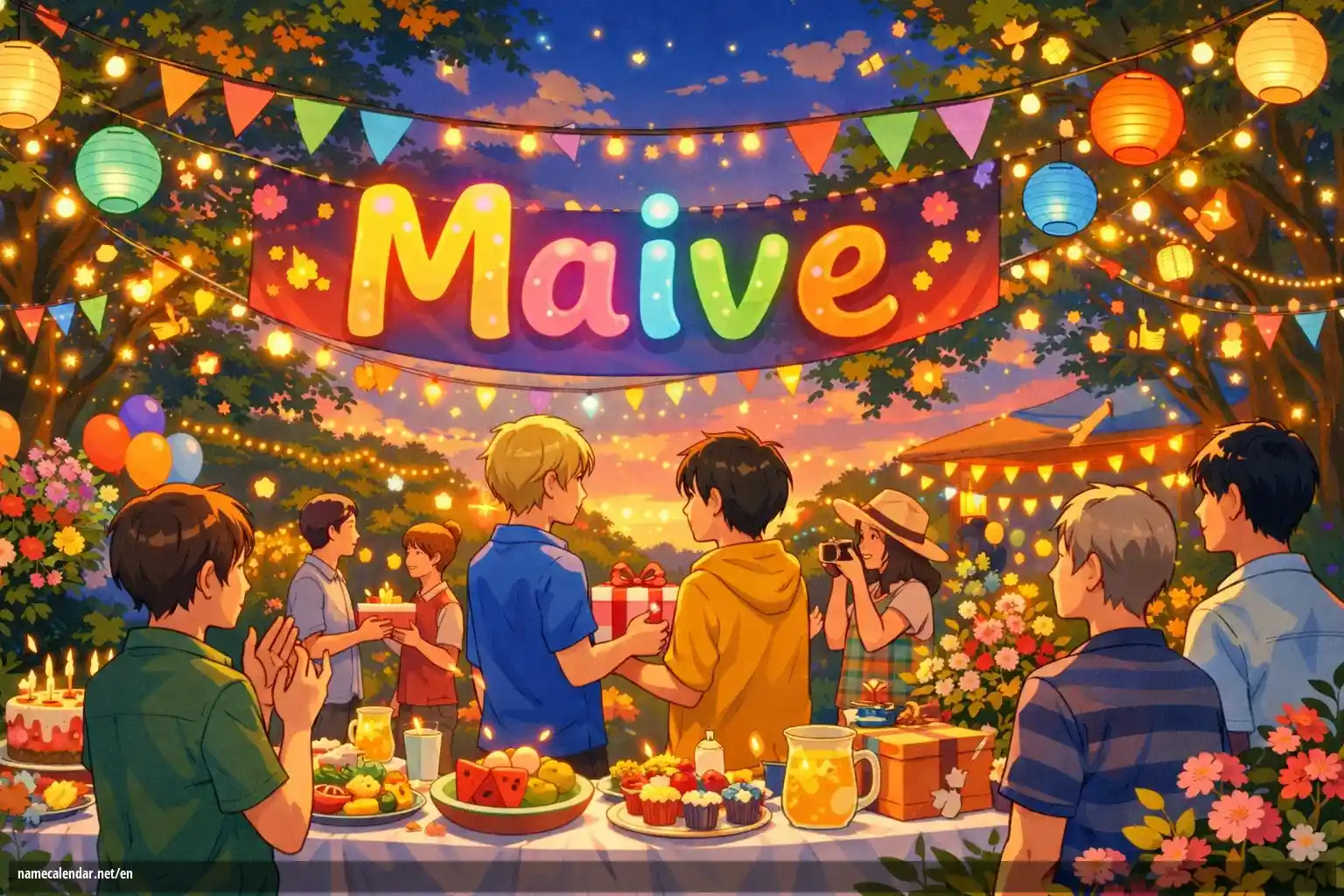 Celebration of name day and name - Maive