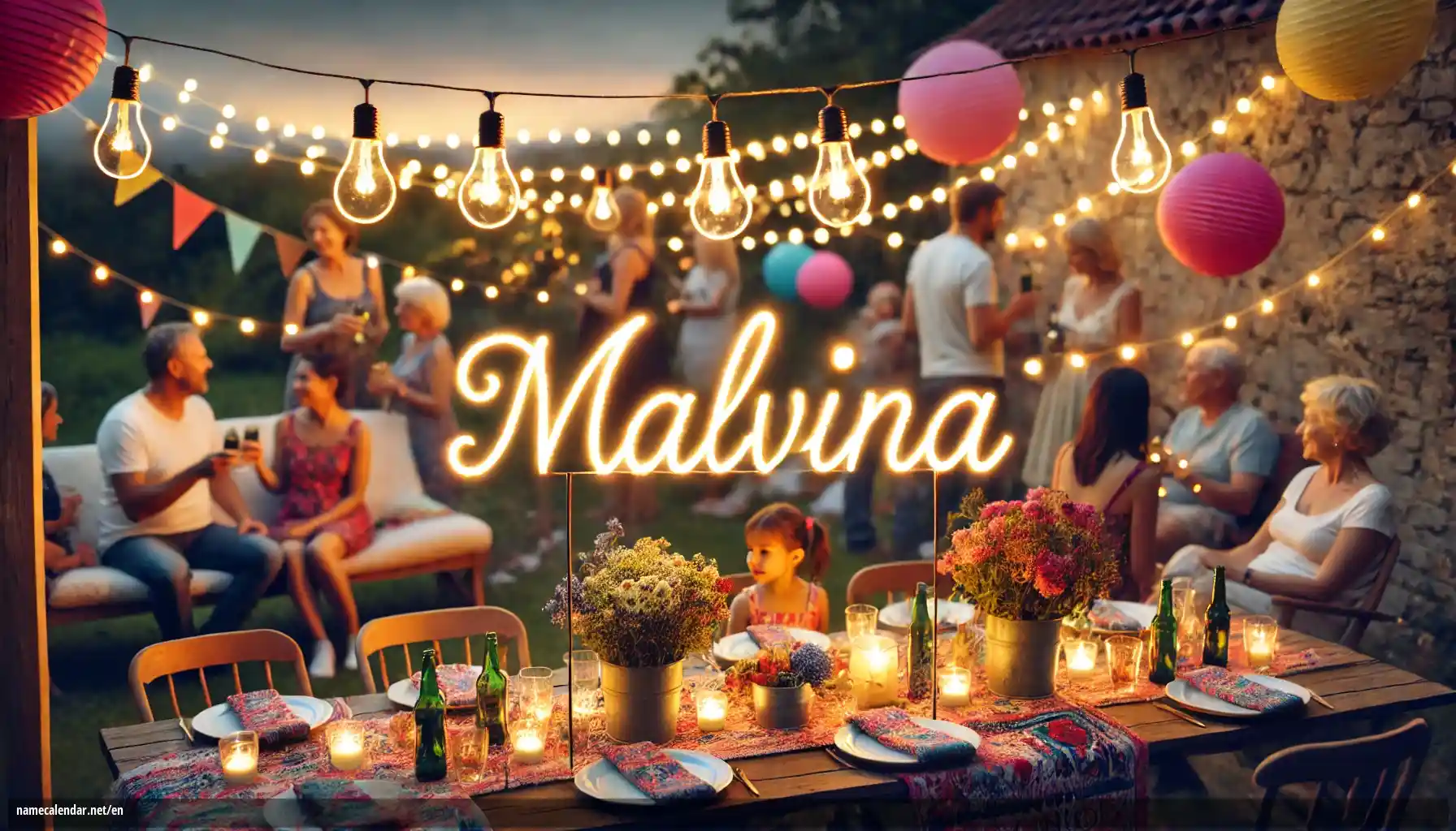 Celebration of name day and name - Malvina