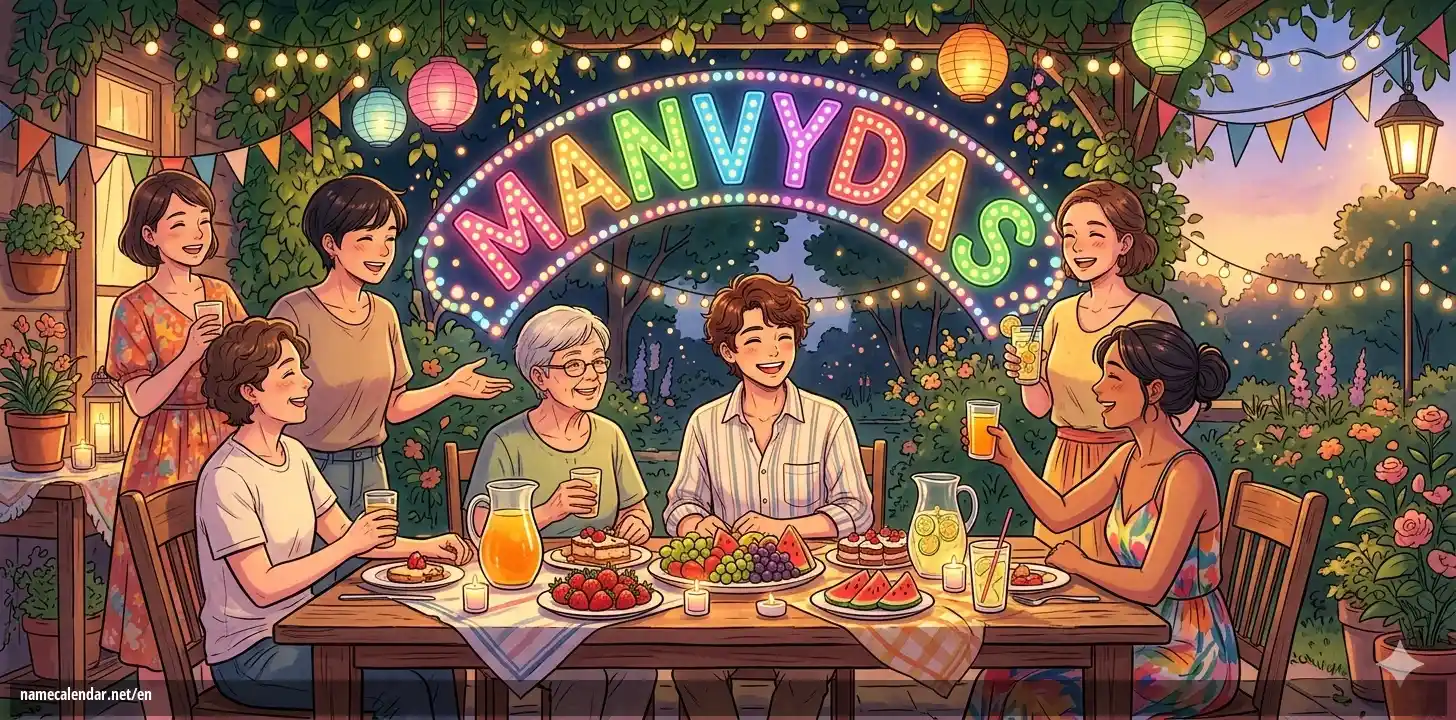 Celebration of name day and name - Manvydas