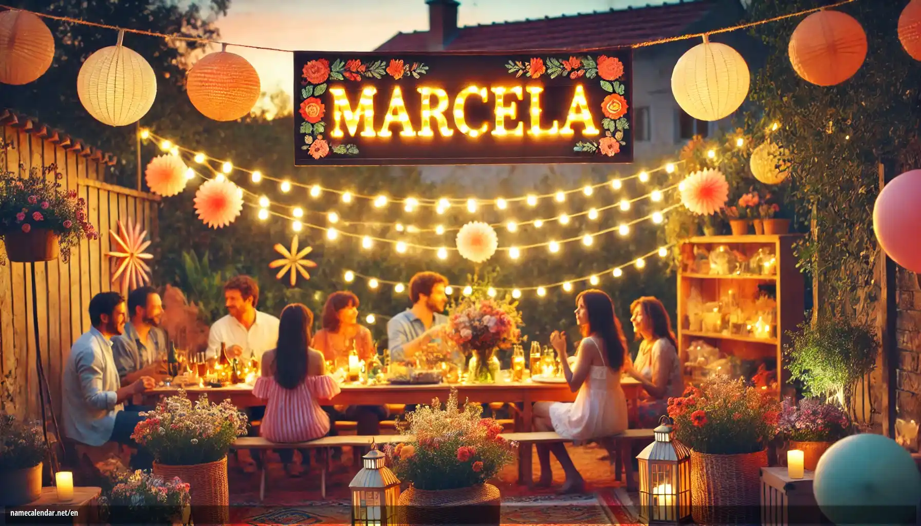 Celebration of name day and name - Marcela