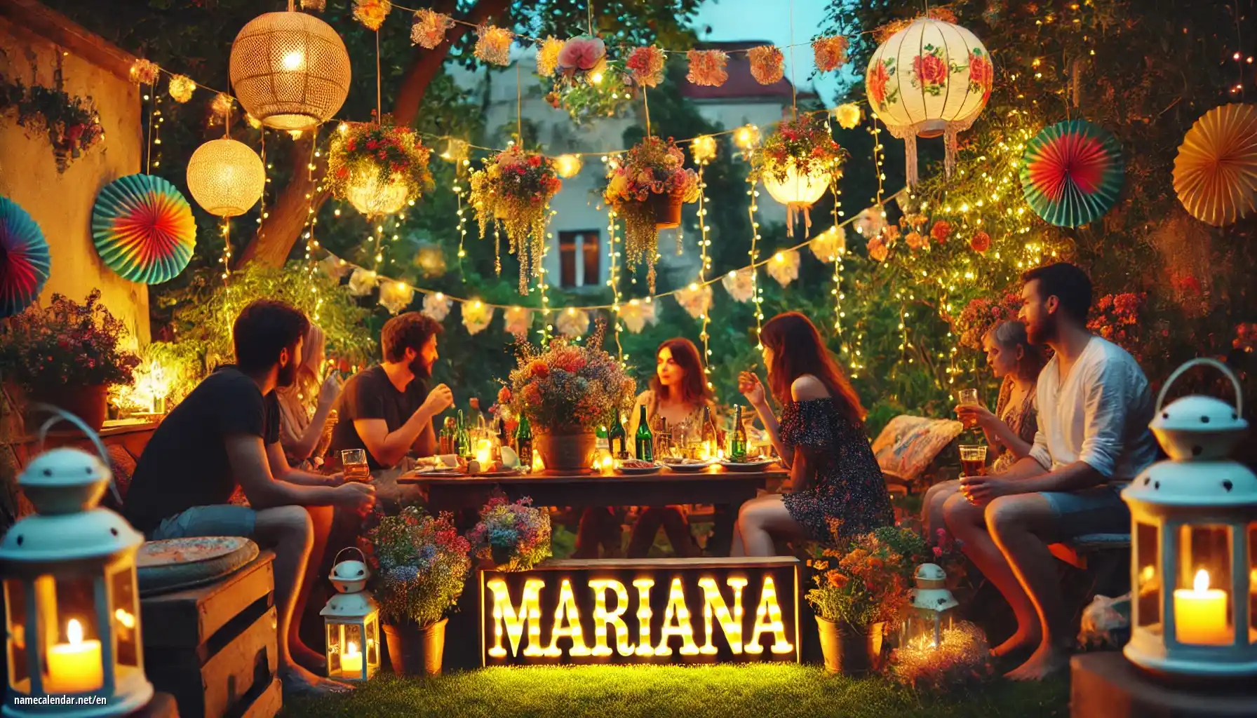 Celebration of name day and name - Mariana