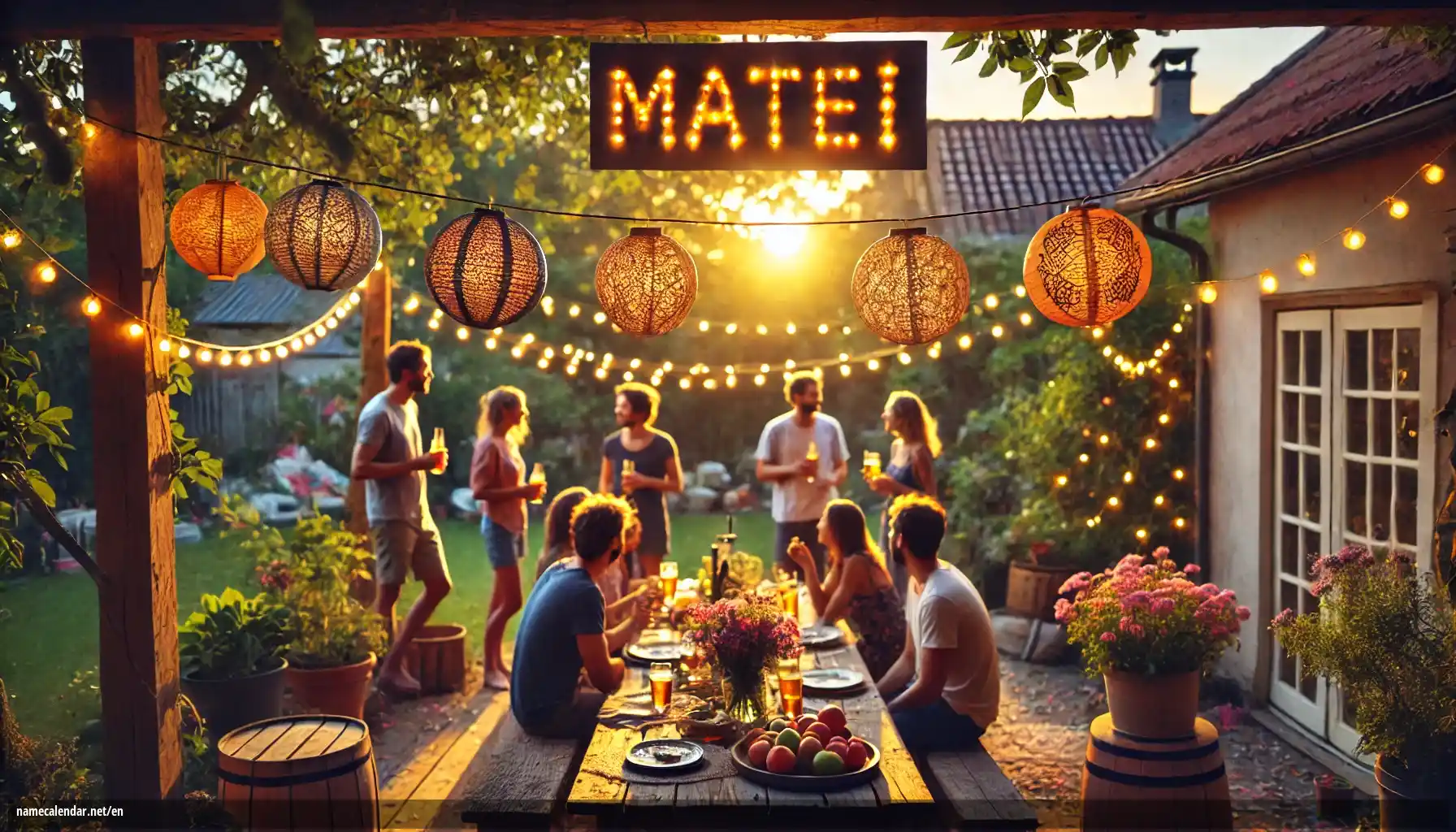 Celebration of name day and name - Matei