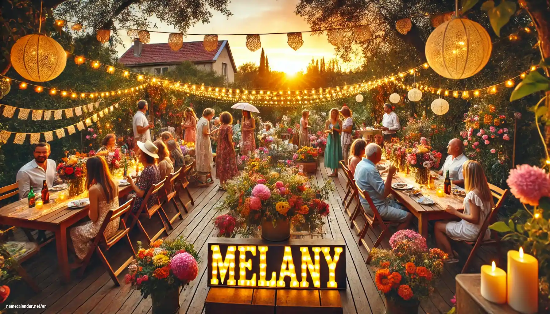 Celebration of name day and name - Melany