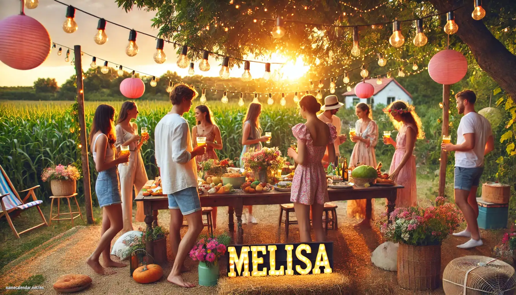 Celebration of name day and name - Melisa