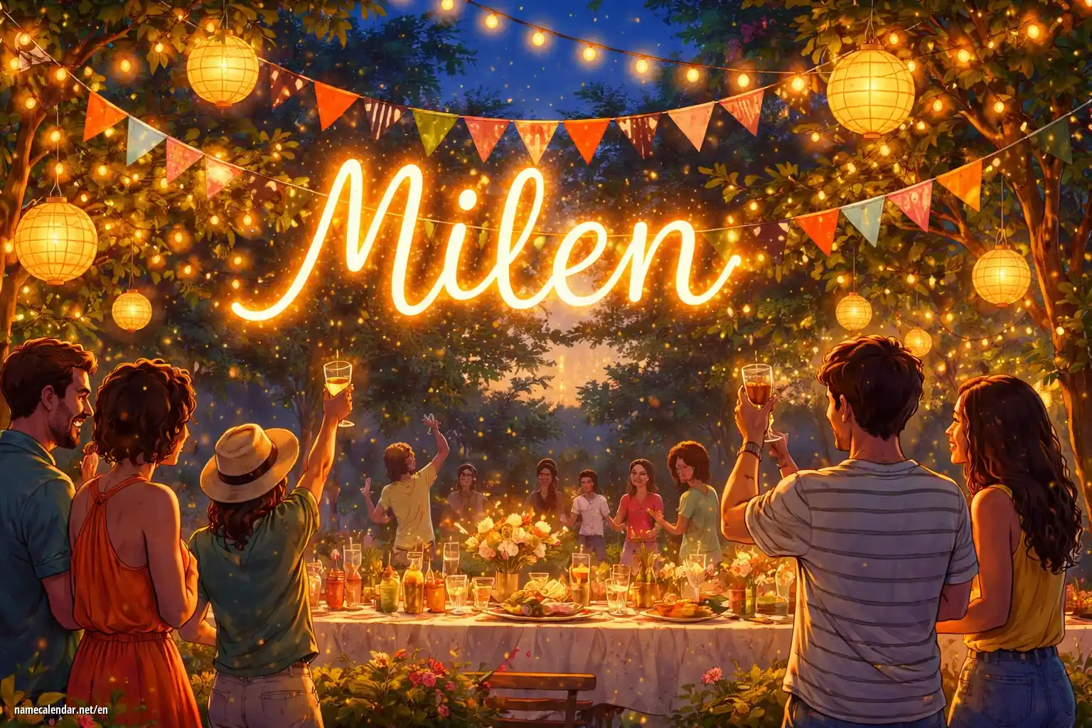 Celebration of name day and name - Milen