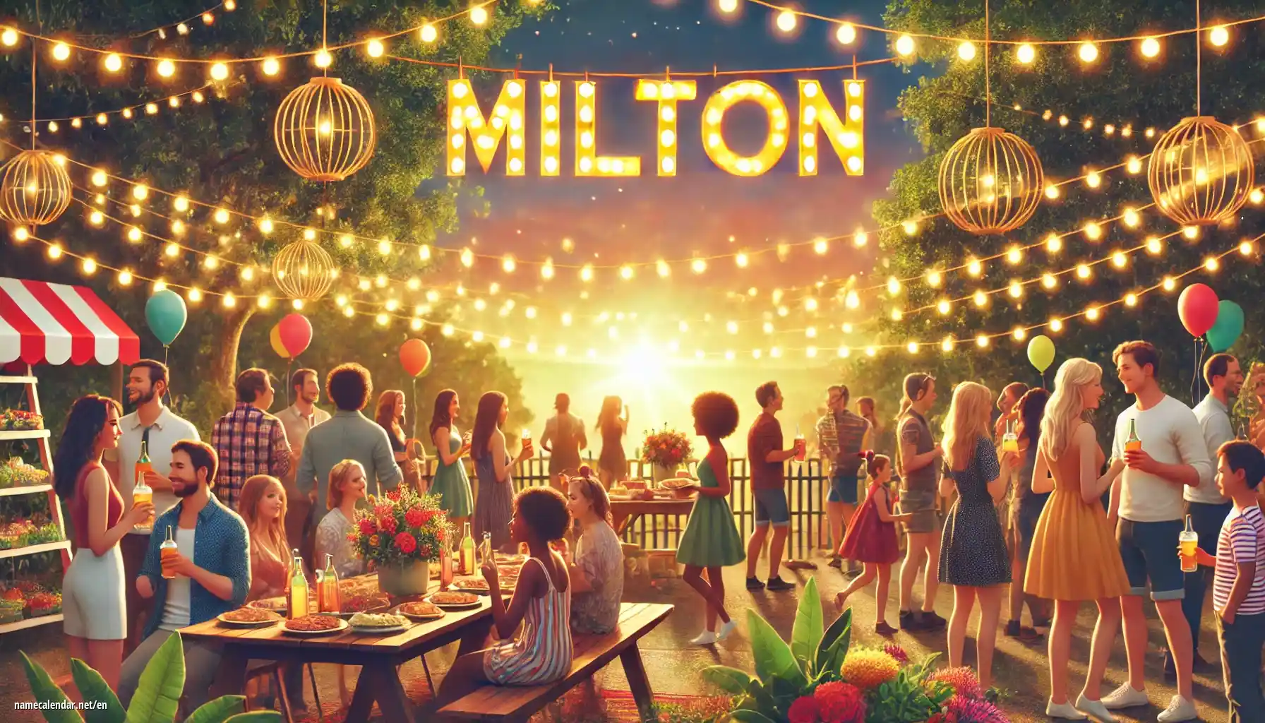 Celebration of name day and name - Milton