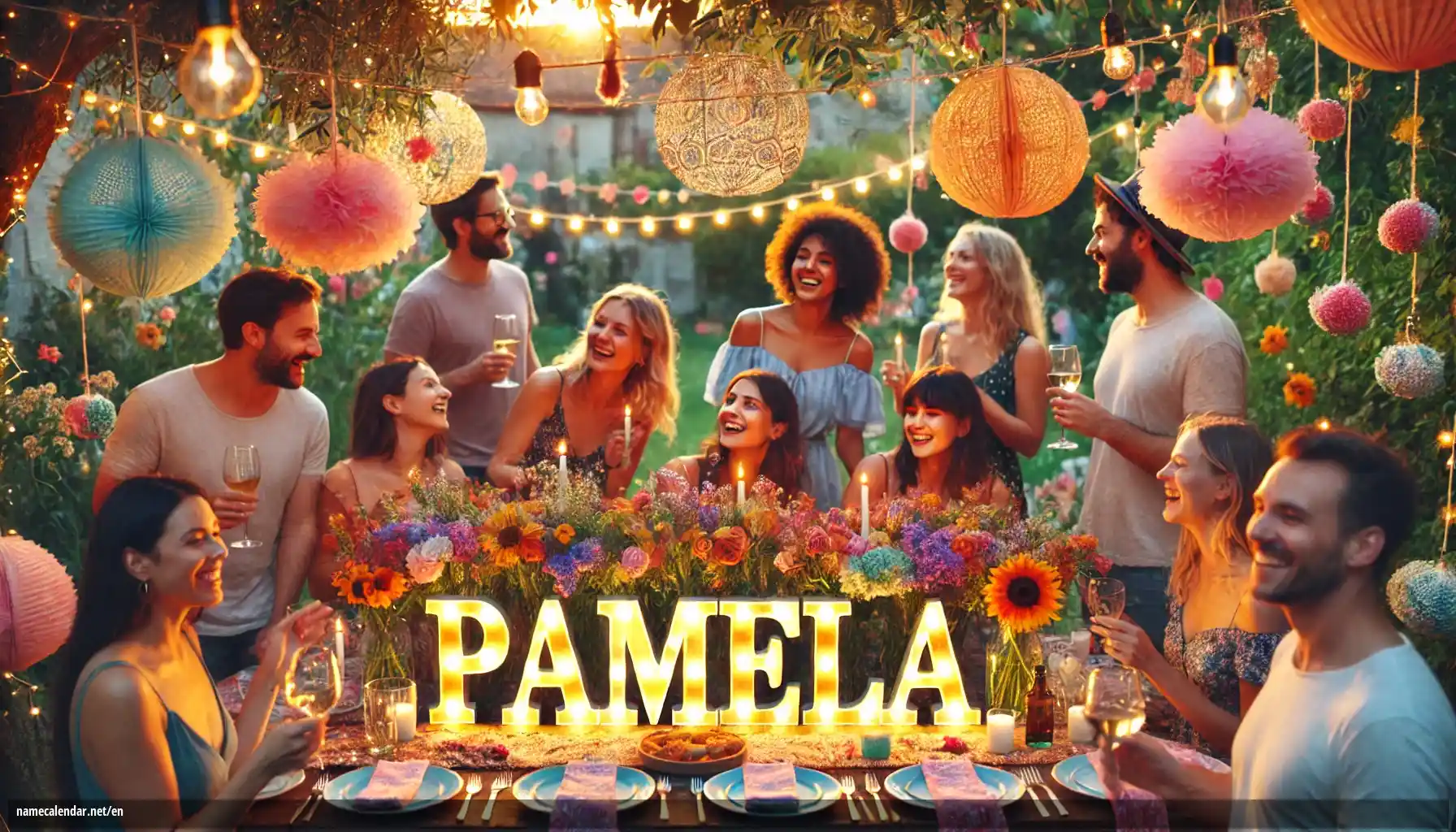 Celebration of name day and name - Pamela