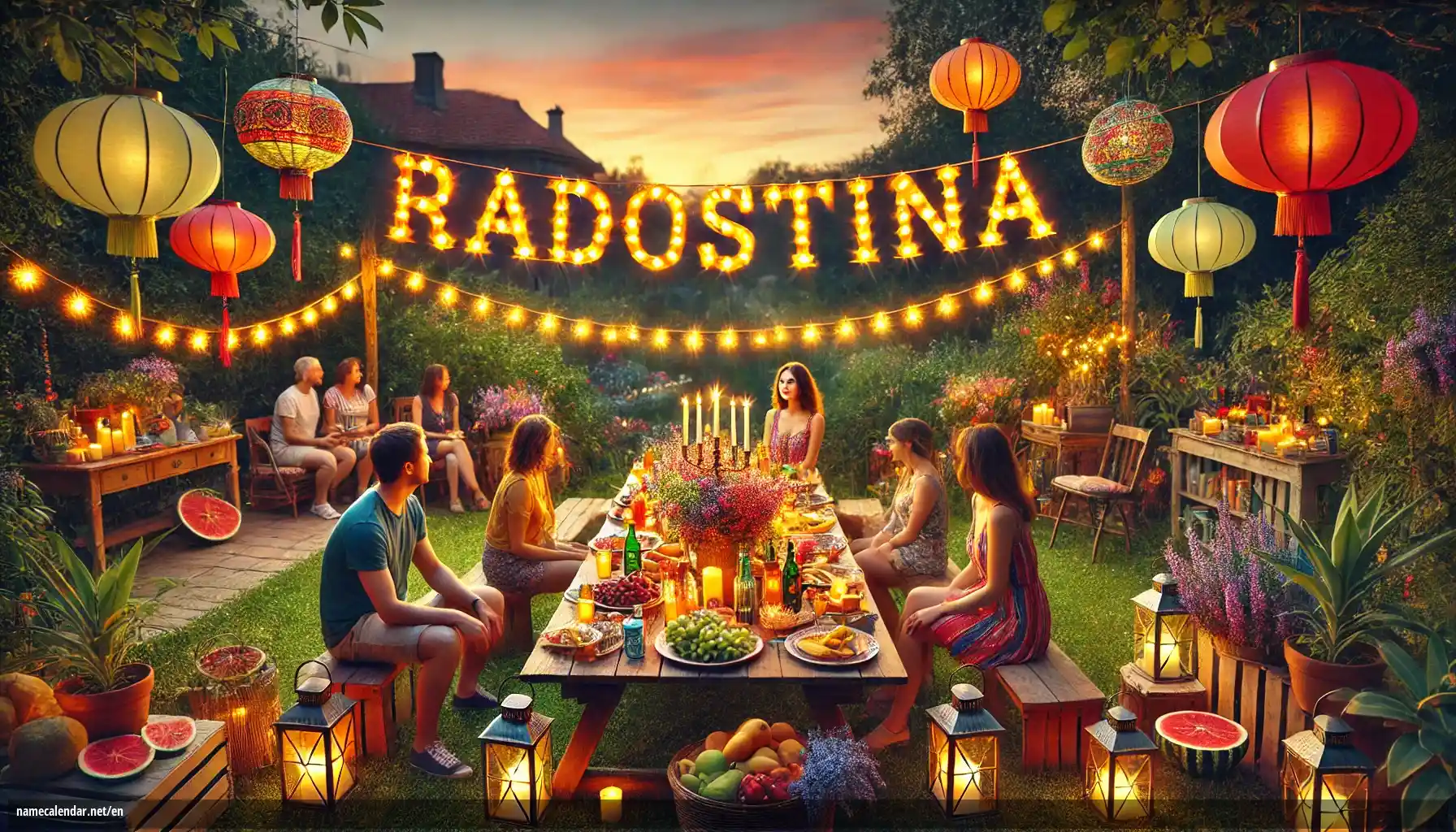 Celebration of name day and name - Radostina