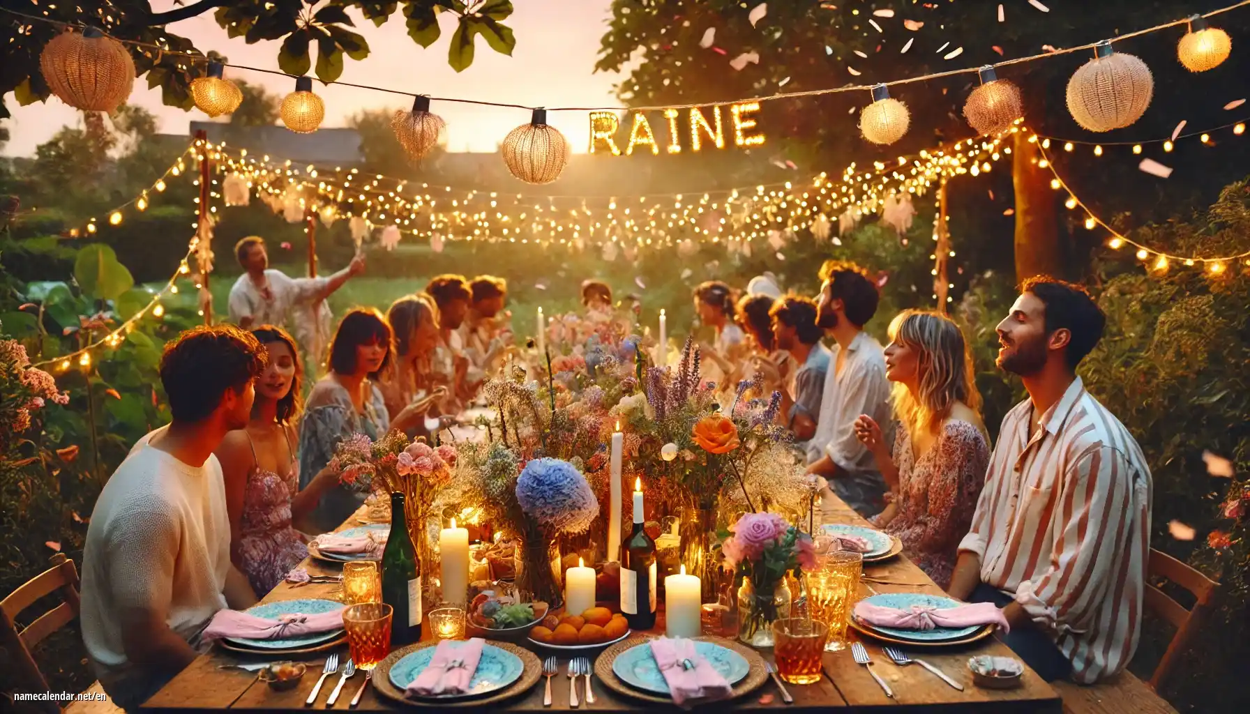 Celebration of name day and name - Raine