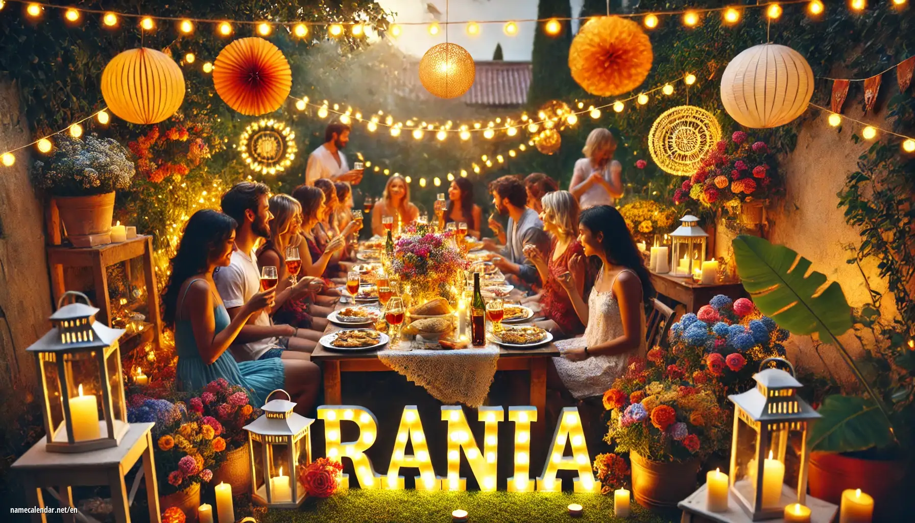 Celebration of name day and name - Rania