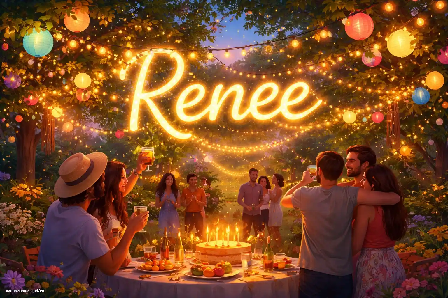 Celebration of name day and name - Renee