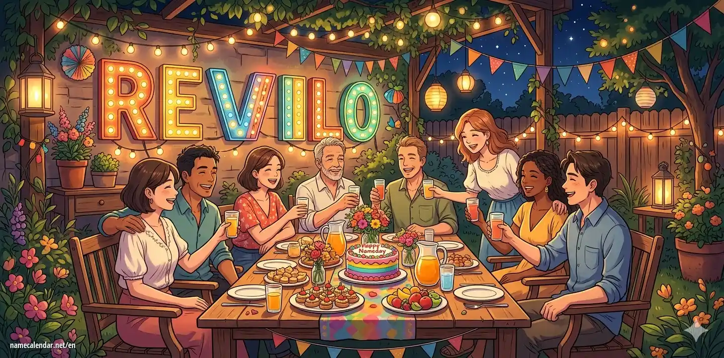 Celebration of name day and name - Revilo