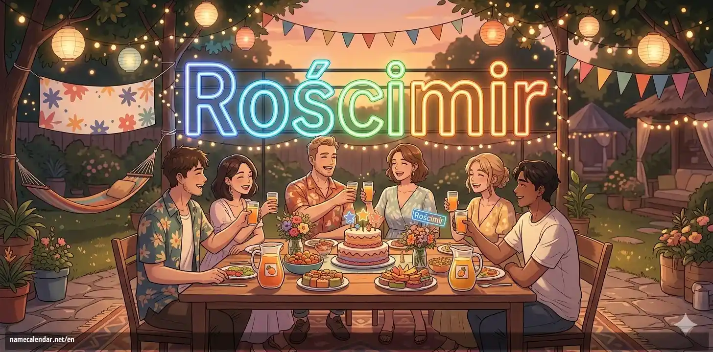 Celebration of name day and name - Rościmir