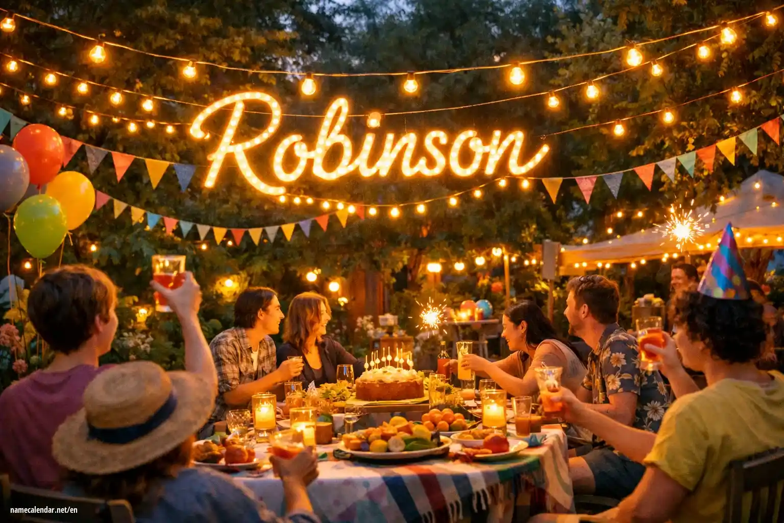 Celebration of name day and name - Robinson