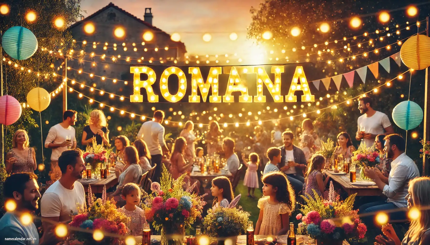Celebration of name day and name - Romana
