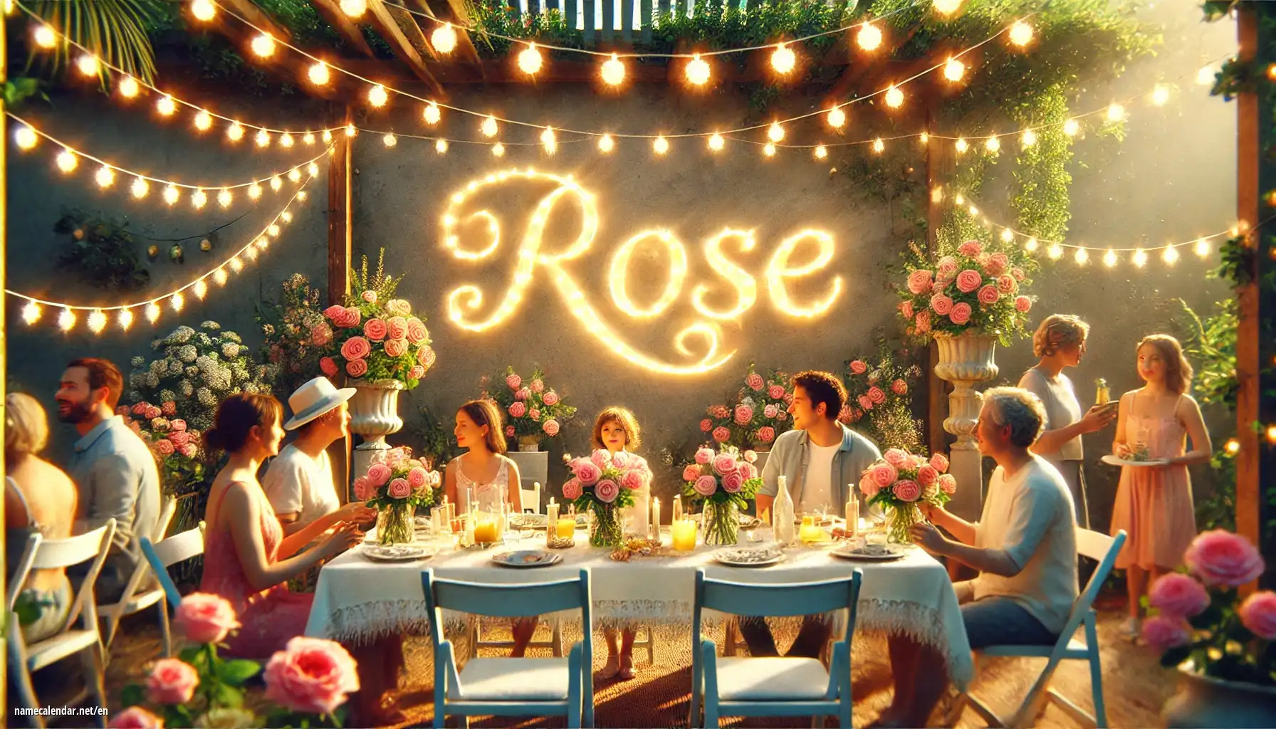 Celebration of name day and name - Rose